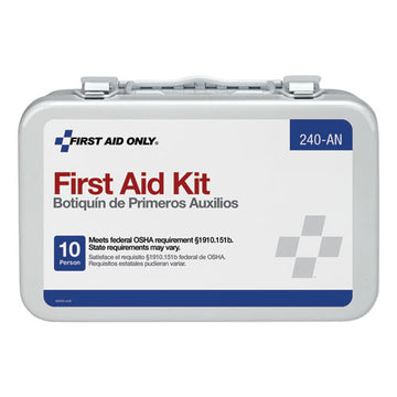 First Aid Only™ Unitized First Aid Kit For 10 People, 65 Pieces, Osha-ansi, Metal Case freeshipping - TVN Wholesale